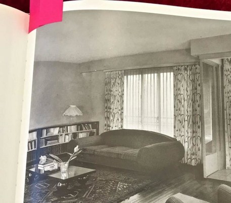 Jean Royère ERare Documented Red Couch Covered in Wool Faux Fur