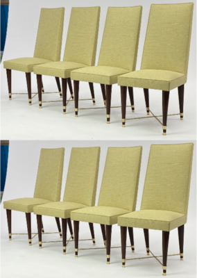  Jean Royere genuine documented set of 8 dinning chairs