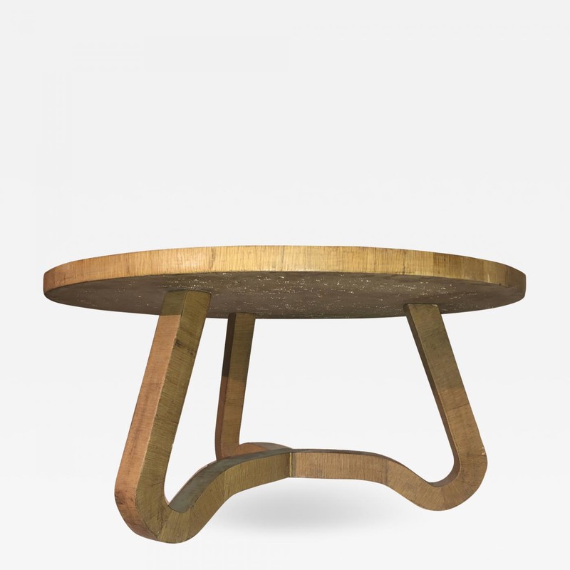 Jean Royère Genuine tripod oak coffee table in vintage condition