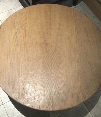 Jean Royère Genuine tripod oak coffee table in vintage condition