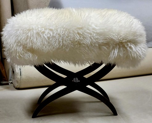 Jean Royere iconic sheep fur stool