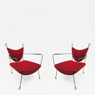 Jean Royère Iron Lounge Chairs Model Yo-Yo