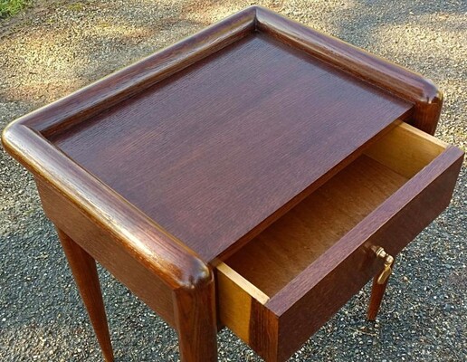 Jean Royere pair of genuine oak side table or bedside