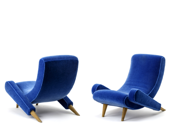 Jean Royere pair of lounge chairs model 