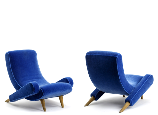 Jean Royere pair of lounge chairs model 