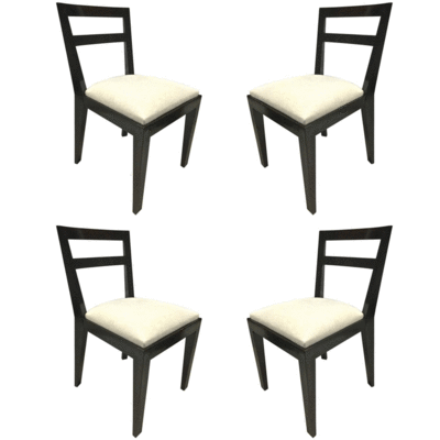 Jean Royère set of four black chairs