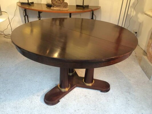 Jean Royère Tripod Round Dinning Table with Tri-Pedestal Base
