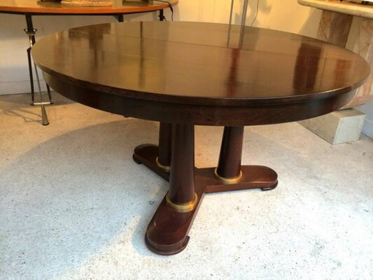 Jean Royère Tripod Round Dinning Table with Tri-Pedestal Base