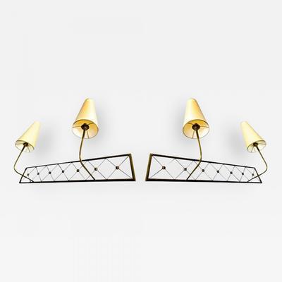 Jean Royère Two-Light Pair Sconces Model 