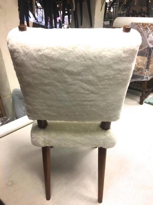 Jean Royère Wool Faux Fur Ash Set Three Chairs