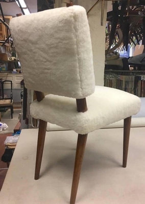 Jean Royère Wool Faux Fur Ash Set Three Chairs