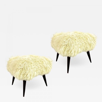 Jean Touret for Atelier Marolles pair of brutalist stool 