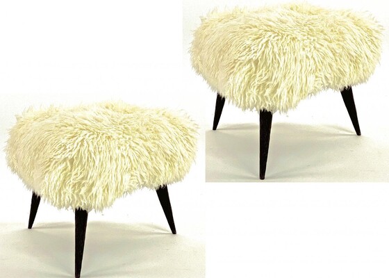 Jean Touret for Atelier Marolles pair of brutalist stool 