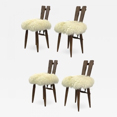 Jean Touret for Ateliers Marolles set of 4 dinning chairs 