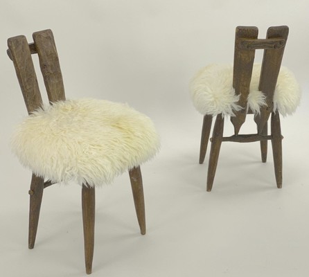 Jean Touret for Ateliers Marolles set of 4 dinning chairs 