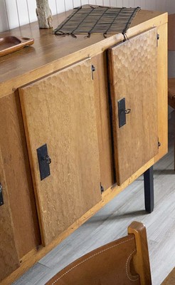 Jean Touret -Les Ateliers De Marolles 4 doors solid oak cabinet