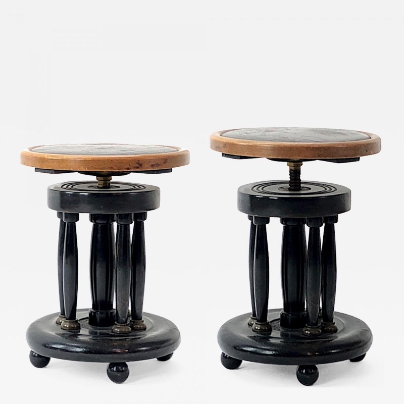 Josef Hoffmann (Attributed)austrian succession piano stool pair