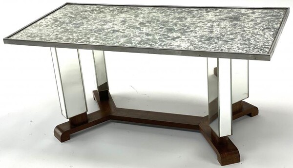 Jules Leleu documented mirrored coffee table