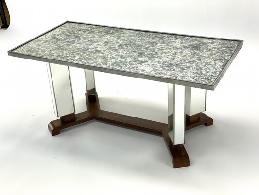 Jules Leleu documented mirrored coffee table