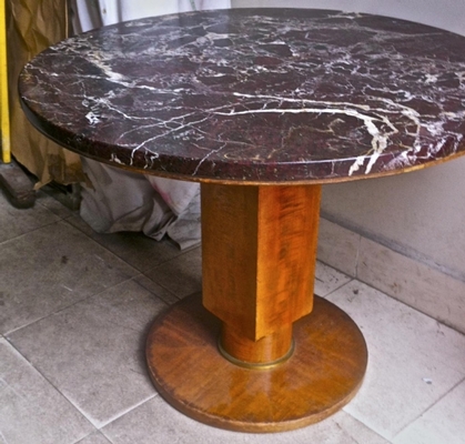 Jules Leleu Signed Coffee Table Superb Marble Top