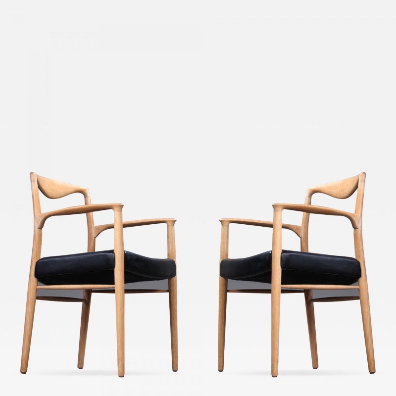 Kai Lyngfeldt Larsen Pair of Oak Sculptural Arm Chair