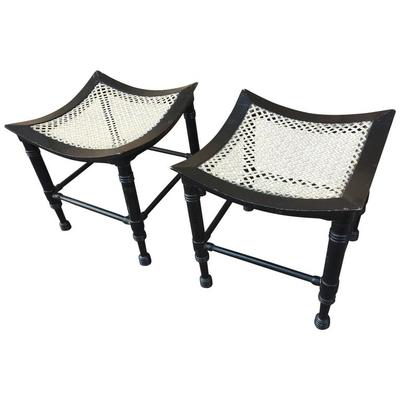 Liberty & Co Arts & Crafts Thebes Blackened Wood Stools