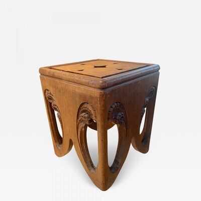 Louis Majorelle organic art nouveau carved bench or side table