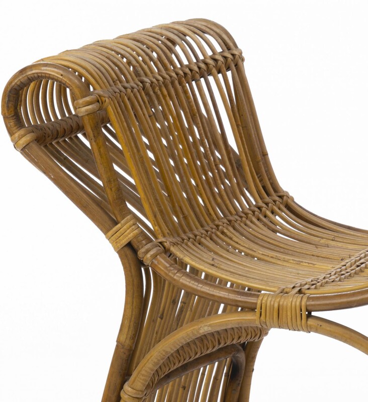 louis sognot attributed superb rattan throne shaped bench