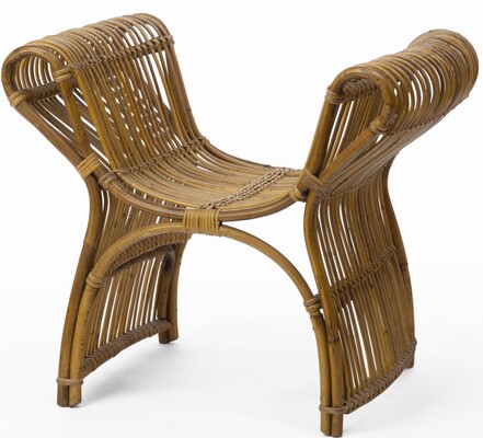 louis sognot attributed superb rattan throne shaped bench