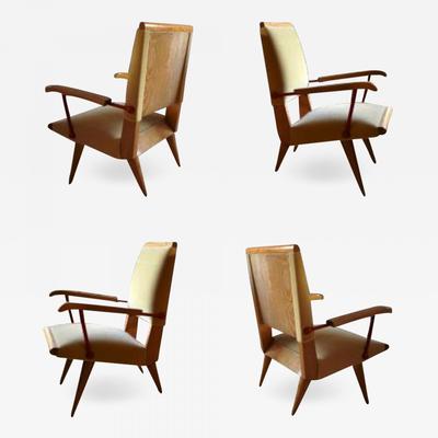 Louis Sognot set Four lounge chairs