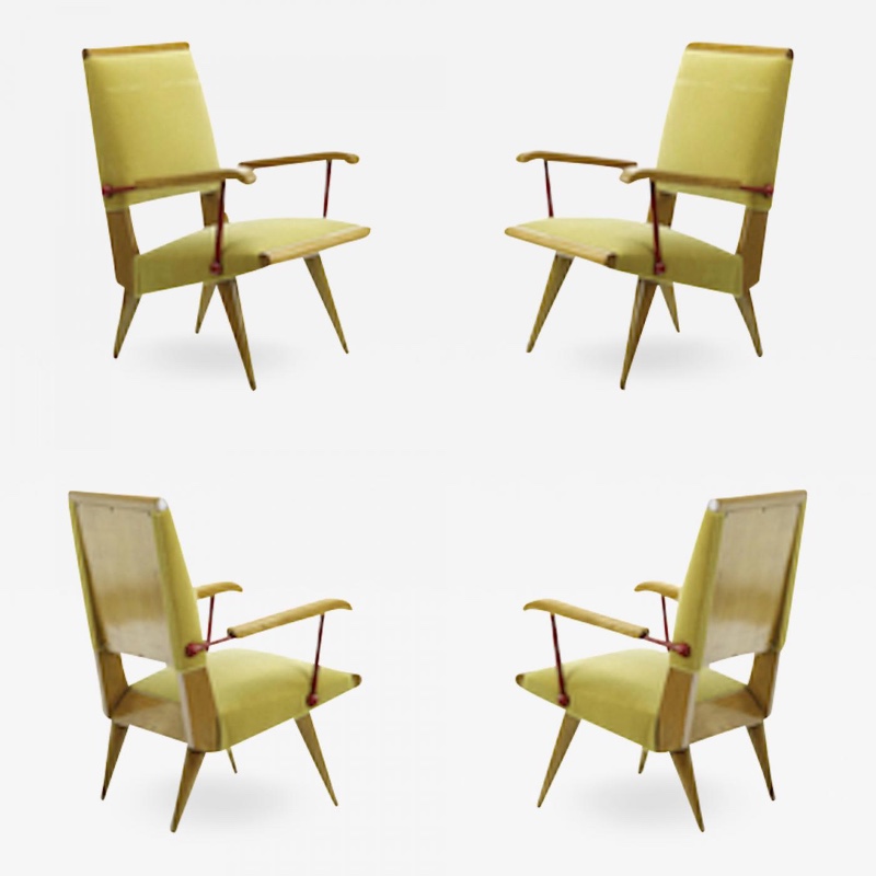 Louis Sognot set Four lounge chairs