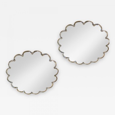 Maison Bagues documented refined pair of crystal framed mirrors