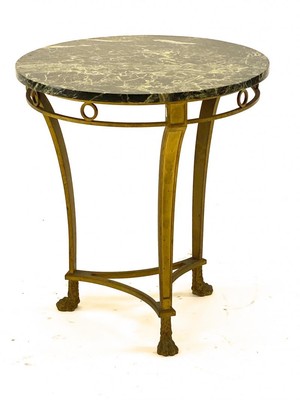 Maison Bagues early coffee table in gold leaf wrought iron