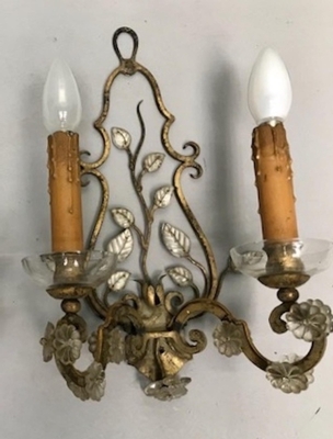 Maison Bagues genuine refined gold lead pair of sconces