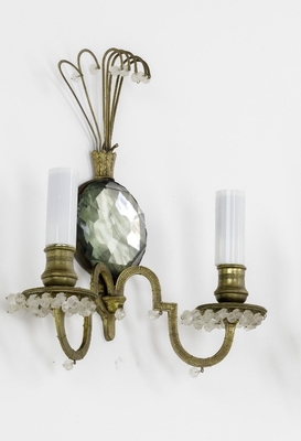 maison bagues gold bronze pearled pair of sconces 