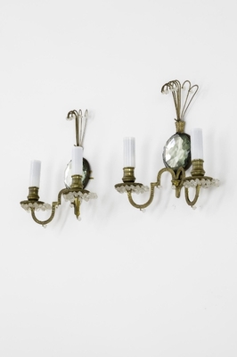maison bagues gold bronze pearled pair of sconces 
