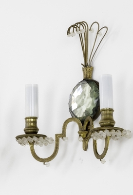 maison bagues gold bronze pearled pair of sconces 