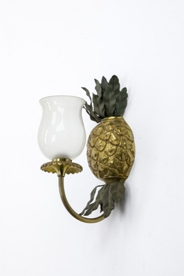 Maison Bagues Gold Bronze Pineapple Pair of Sconces