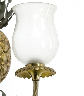 Maison Bagues Gold Bronze Pineapple Pair of Sconces