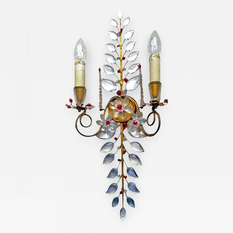 Maison Baguès Long Gold Leaf Sconce