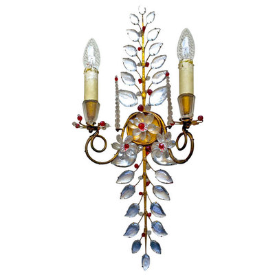 Maison Baguès Long Gold Leaf Sconce