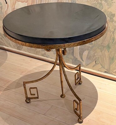 Maison Bagues pair of gold leaf wrought iron coffee table
