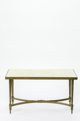 Maison Bagues superb gold bronze coffee table with parchment top