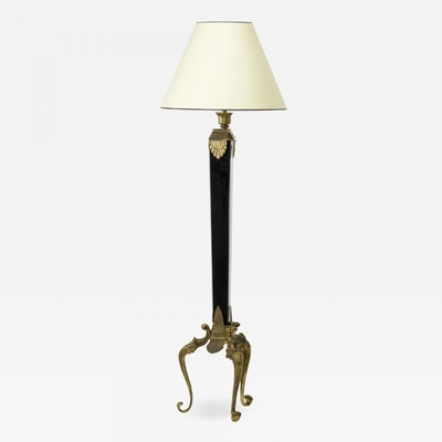 Maison Bagues superb mirrored and gold bronze adorn floor lamp