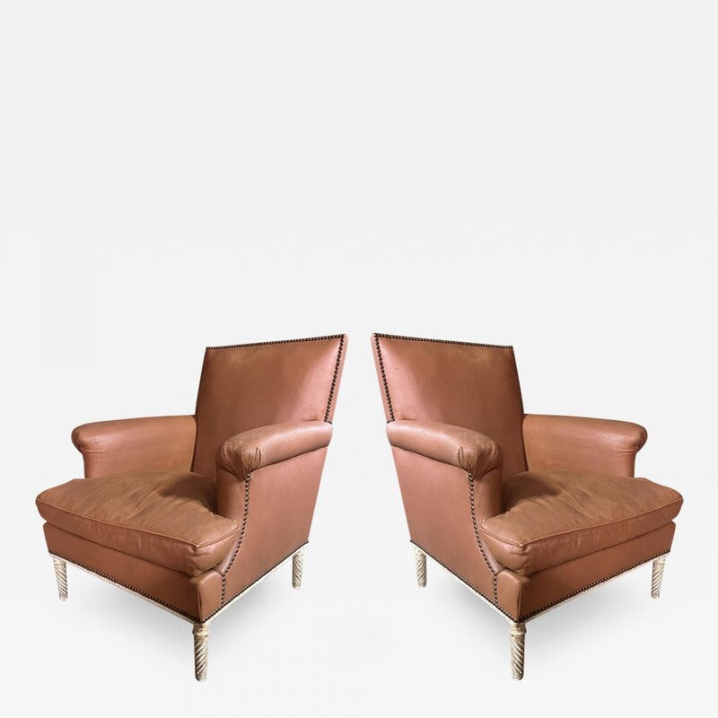 Maison Carlhian rarest pair of Neoclassical vintage arm chairs