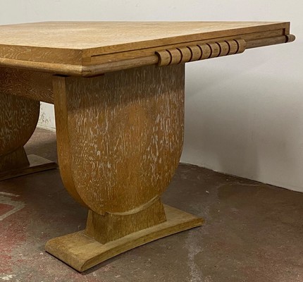 Maison Chaleyssin attributed superb 40s cerused oak dinning table