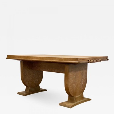 Maison Chaleyssin attributed superb 40s cerused oak dinning table