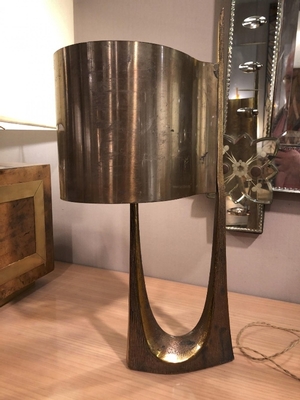 Maison Charles stamped vintage gold bronze lamp