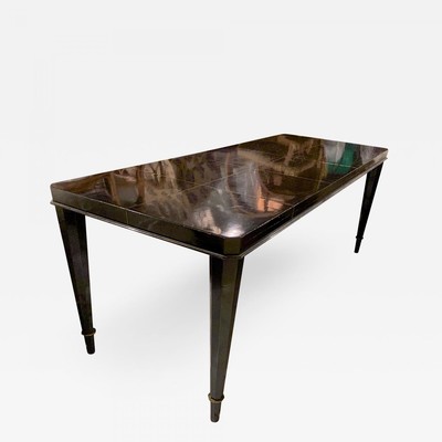 Maison Dominique long  black lacquered refined coffee table