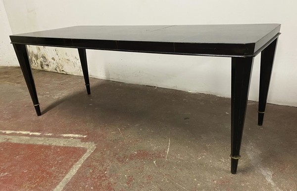 Maison Dominique long documented black lacquered coffee table